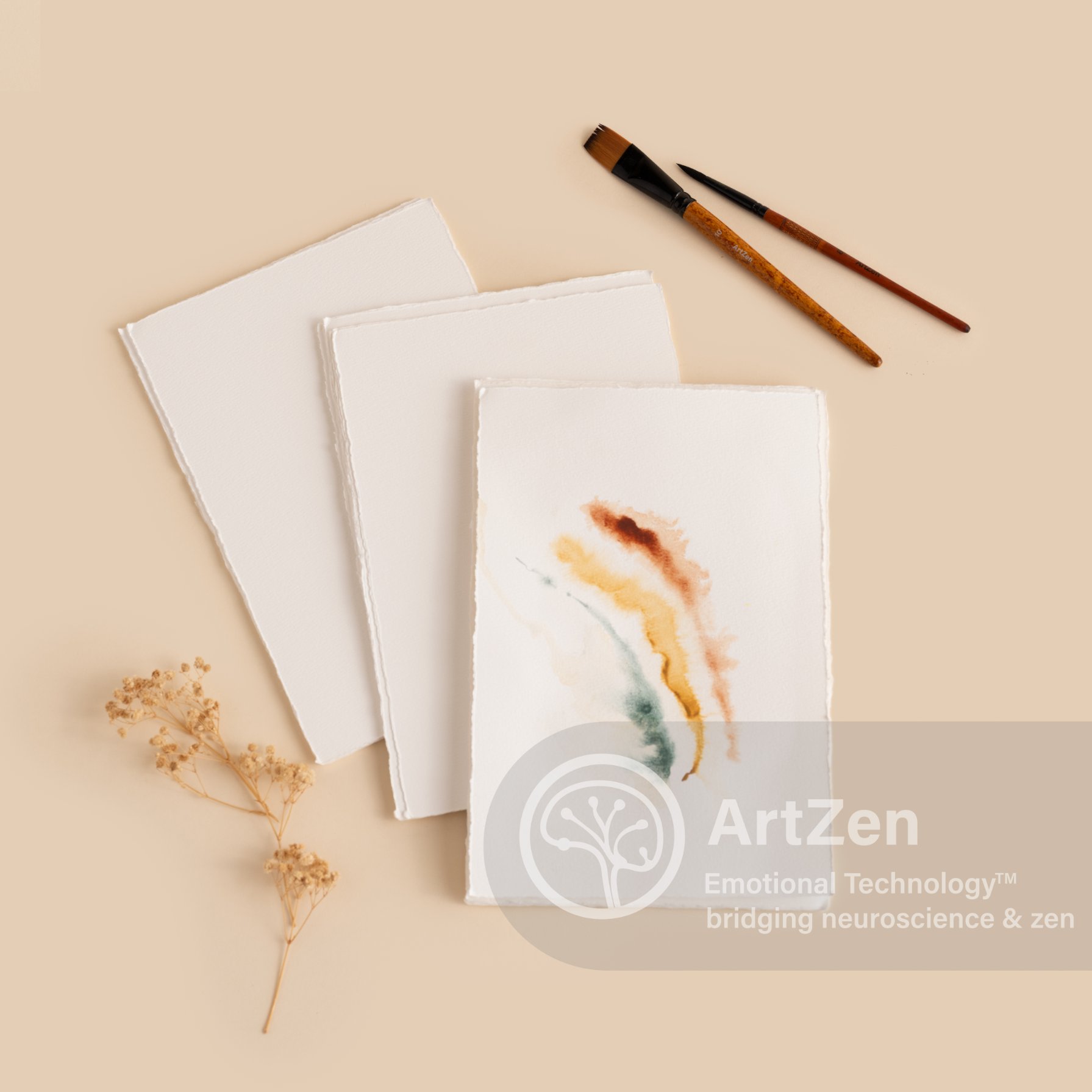 ArtZen Watercolor Paper — 100% Cotton Handmade · Deckle Edge - Image 2