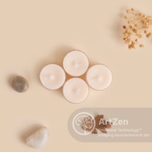 ArtZen Bamboo Candle Holder with 4 Lavender Candles